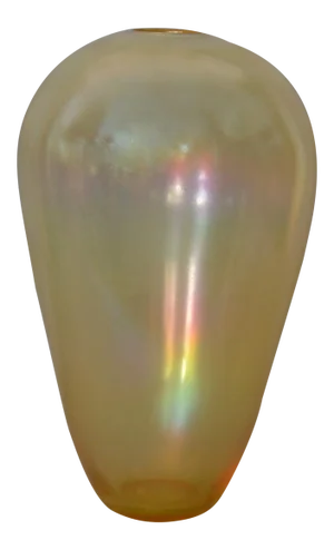 Venetian Murano Translucent Gold Hand Blown Art Glass Tall Flower Vase, Italy