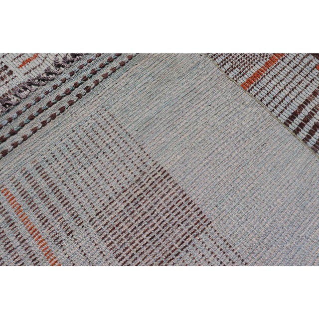 Modern Hand-Knotted Rug in Wool With Sub-Geometric Modern Design in Multicolor 11'7 X 16'0 For Sale - Image 12 of 12