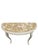 French Provincial Vintage French Demilune Onyx Top Console Table With Braided Apron For Sale - Image 3 of 10