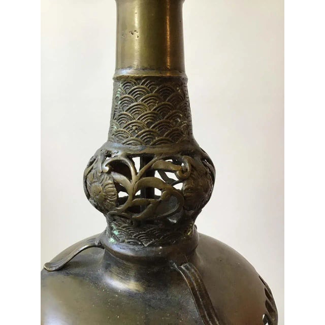 Metal 1920s Asian Bronze Table Lamp For Sale - Image 7 of 10