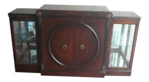 Mahogany Cocktail Bar Liquor Cabinet Buffet Sideboard With Javit Glassware