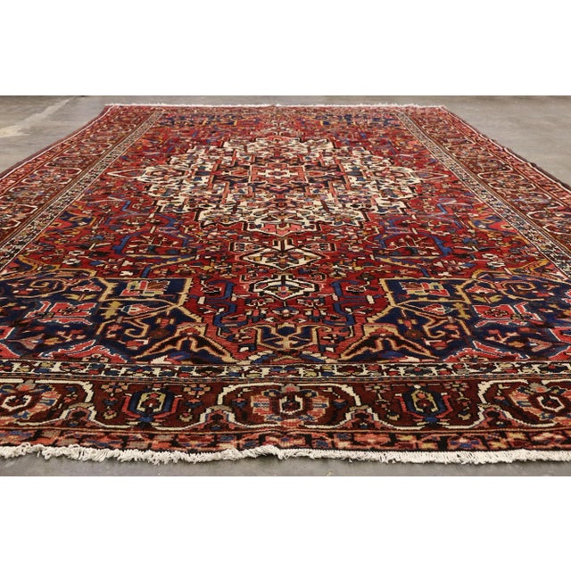 1910's Antique Persian Bakhtiari Medallion Rug - 09'09 X 15'10 For Sale - Image 9 of 10