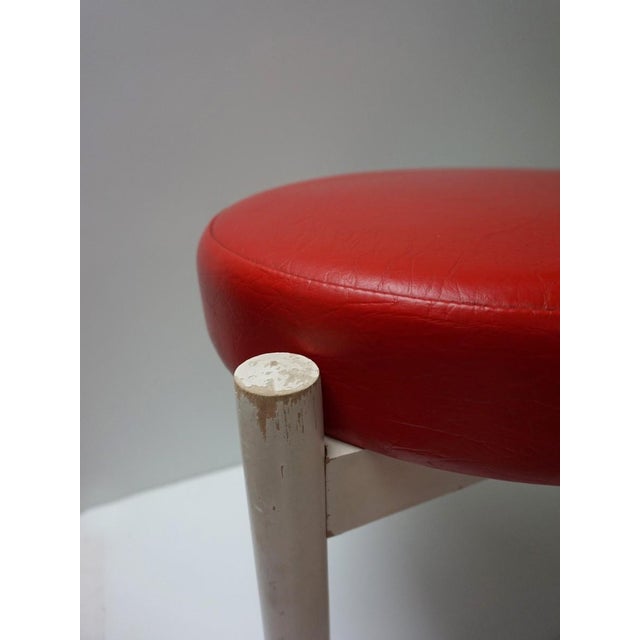 Wood Vintage Scandinavian Round Stool by Hugo Frandsen, 1960s For Sale - Image 7 of 17