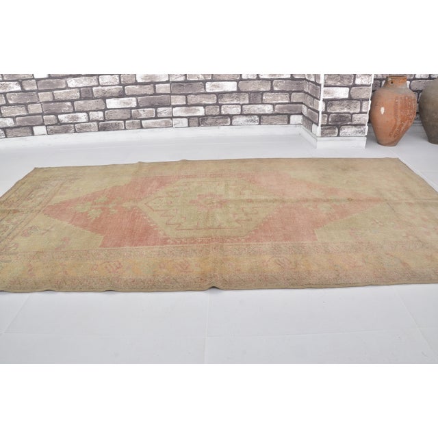 1950s Anatolian Tribal Oushak Carpet For Sale - Image 4 of 10