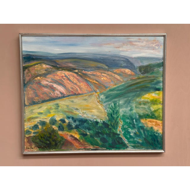 Original Swedish Oil on Canvas – “Landscape” by Lalla Blecher – Signed ‘Lalla Blecher 94’ – Dated 1994 – Vintage & Framed...
