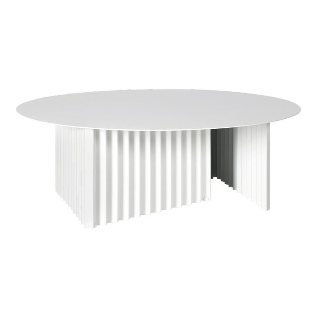 RS Barcelona Plec Round Steel 90 Table, White For Sale
