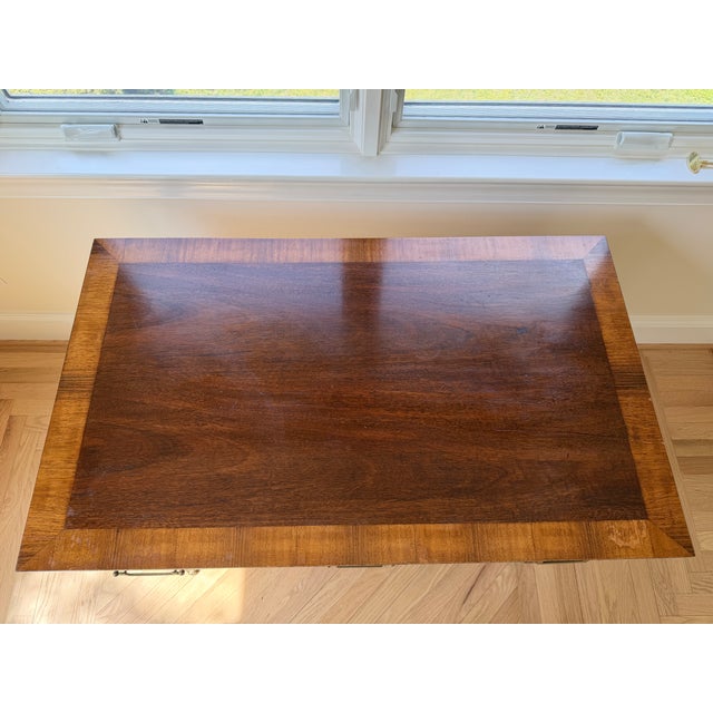 Biedermeier Vintage Mahogany Writing Desk With Clean Lines For Sale - Image 3 of 10