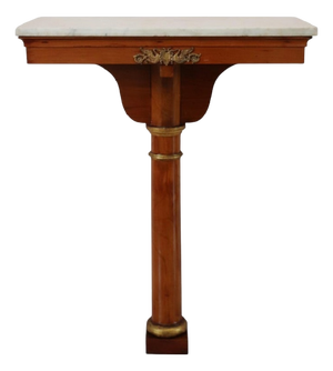 Antique Console Table in Cherrywood with Marble Top, Early 19th Century