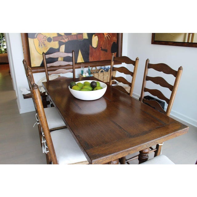 Vintage Ladderback Rush Seat Side Chairs Set of 6 For Sale - Image 17 of 17