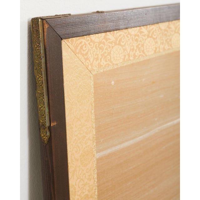Japanese Showa Four Panel Screen Persimmon Branch in Snow For Sale - Image 15 of 18