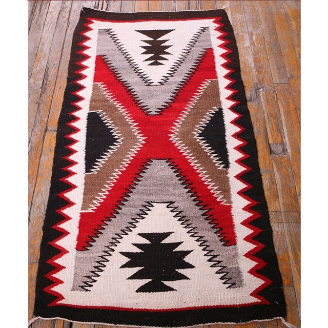 Textile Early 20th Century American Navajo Carpet ( 2'2" X 4'3" - 66 X 130 ) For Sale - Image 7 of 12
