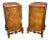 Tall Burr Walnut Pedestal Cupboards, 1910, Set of 2 For Sale