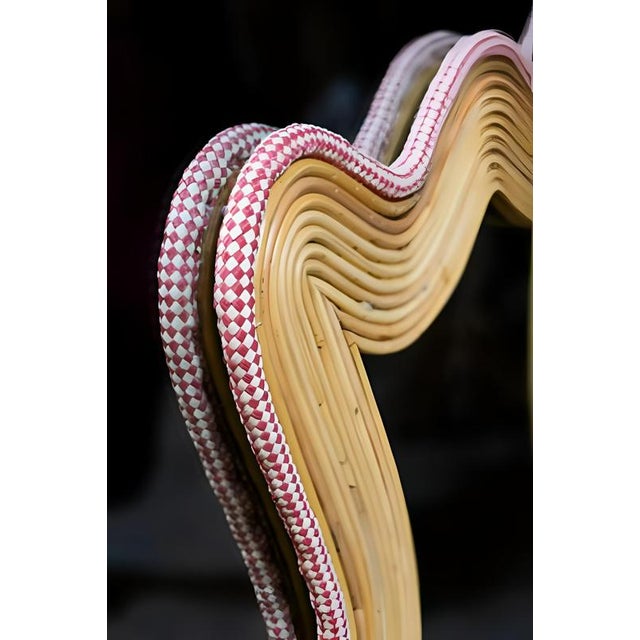 Contemporary Sonoma Mirror in Rattan with Samuel & Sons Piping by Popus Editions For Sale - Image 3 of 6