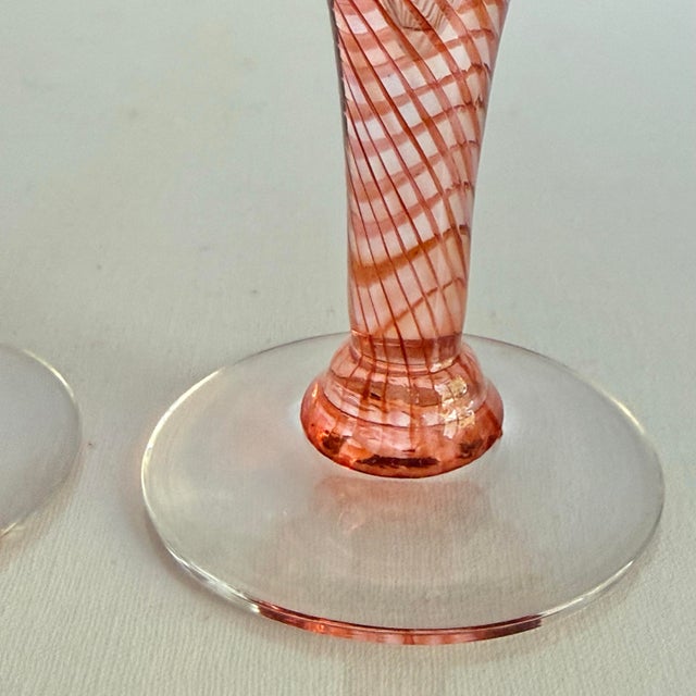Glass Murano Style Blown Glass Candlestick Holders, a Pair For Sale - Image 7 of 10