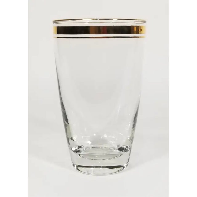 Gold 1970s Libbey Mid Century Glassware Barware Gold Stripe Accents Set of 6 For Sale - Image 8 of 10