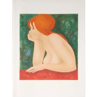 Red Head, Alain Bonnefoit Lithograph, Signed and Numbered in Pencil For Sale