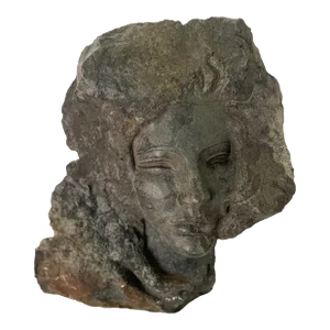 Female Sculpture Carved Stone Bust of a Woman Signed by Artist Charles Cutler - Mid Century