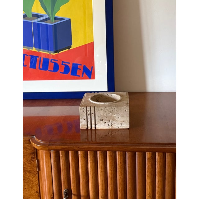 White Travertine Cubic Vide Poche / Ashtray, Cerri Nestore, Italy, 1970s For Sale - Image 8 of 10