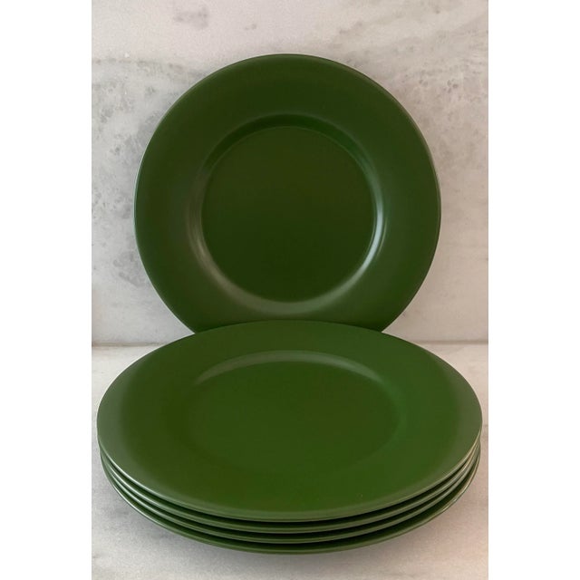 Set of 5 Gien France Green Charger Plates For Sale In Austin - Image 6 of 10