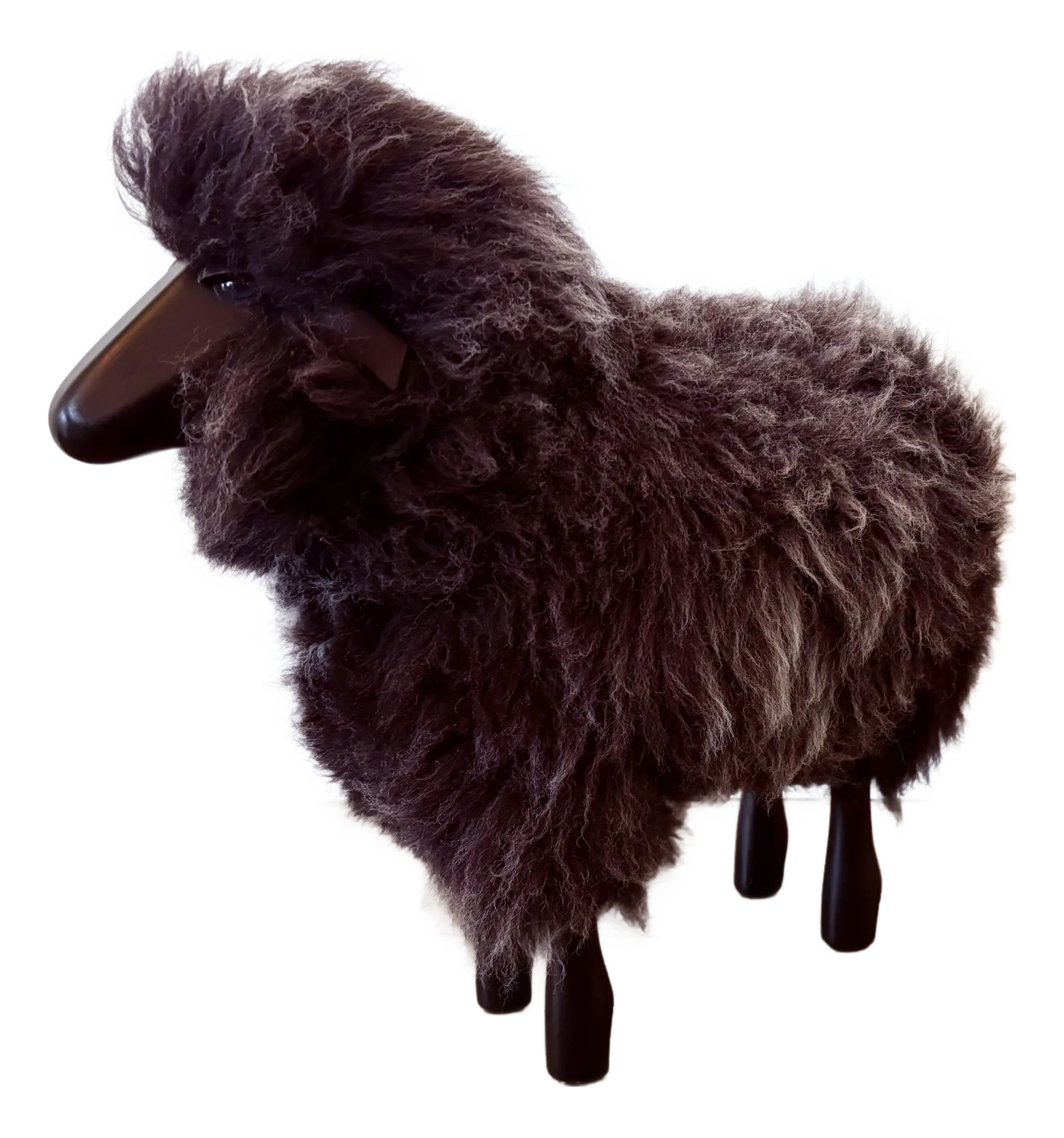 Lalanne Style Carved Wood Black Sheep Stool or Sculpture | Chairish