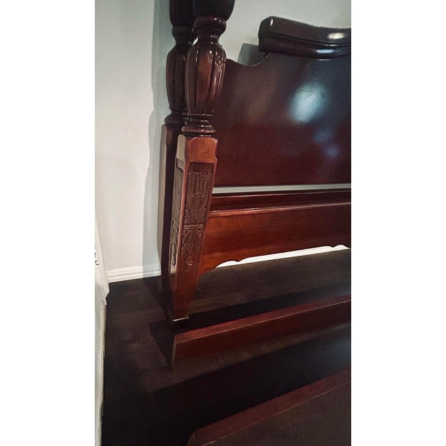 King Size Mahogany Chippendale Limited Edition 'Cochran' Four Poster Rice Bed For Sale - Image 11 of 12