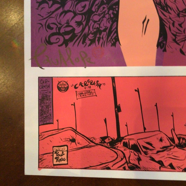 Paul Pope Pop Art Poster “Car Crash” Signed and Numbered For Sale - Image 12 of 12
