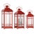 Traditional Red Metal Lantern (Set of 3) For Sale - Image 9 of 9