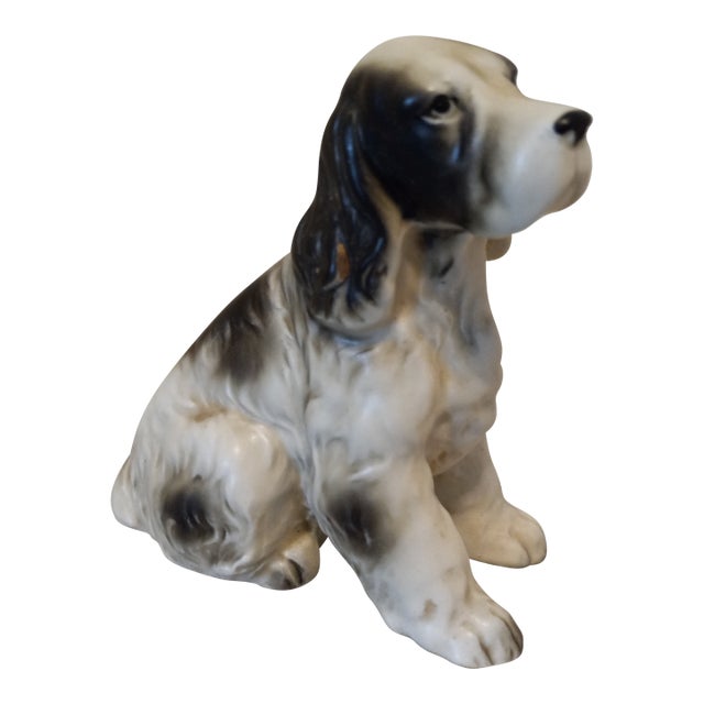 1960s Lefton Black and White Springer Spaniel For Sale
