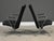 Modern Chrome and Black Leather Lounge Chairs by Davis Furniture - A Pair For Sale - Image 3 of 11