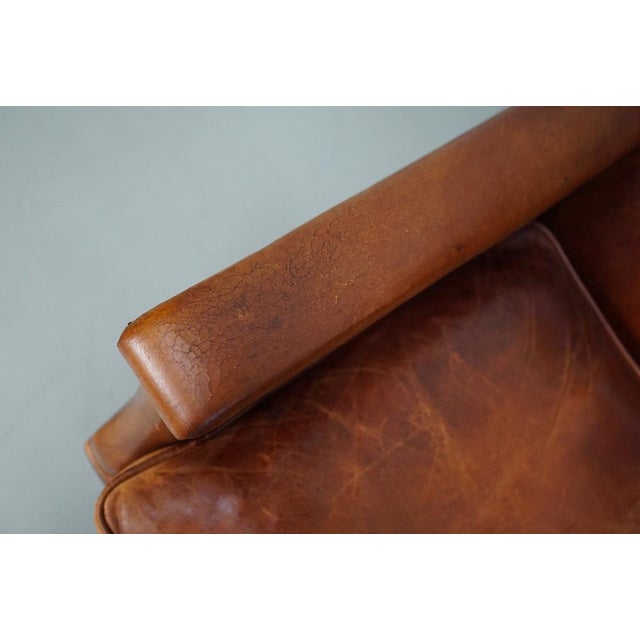 Vintage Dutch Cognac Leather Club Chair, 1970s, in Good conditions. Designed 1970 to 1979