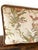 Lovely 1990s lumbar pillow decorated with birds, botanicals, and a damselfly. Rope trim surround with complimentary...