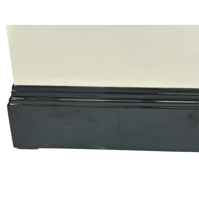 Pair of Stepped Art Deco Stands Lacquered in Ebony and Ivory For Sale - Image 4 of 7