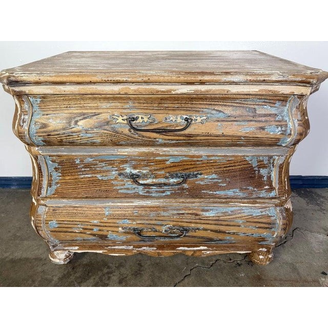 Distressed Louis XV Style Bombe Chests, Solid Wood, 1930s French For Sale - Image 16 of 18