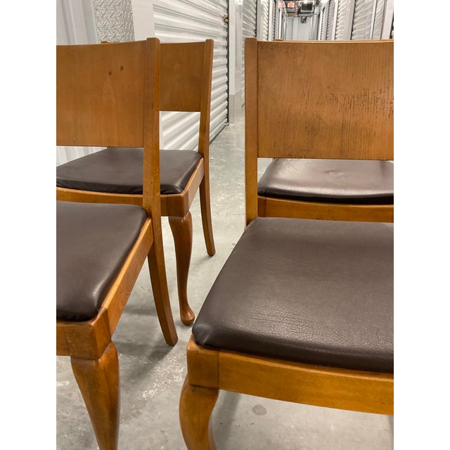 Set of 6 Danish Modern Beech Dining Chairs – 1960s – Cabriole Legs For Sale In Raleigh - Image 6 of 18
