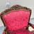Red A Vintage Red Upholstered Carved French Style Bergere Arm Chair. For Sale - Image 8 of 12