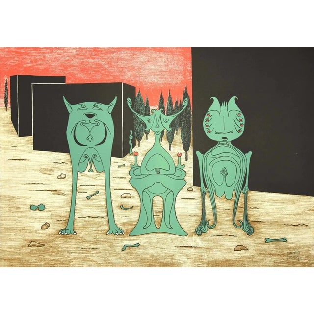 Extraterrestrial Fantasy - Original Lithograph by Henry Maurice - 1973 1973 For Sale