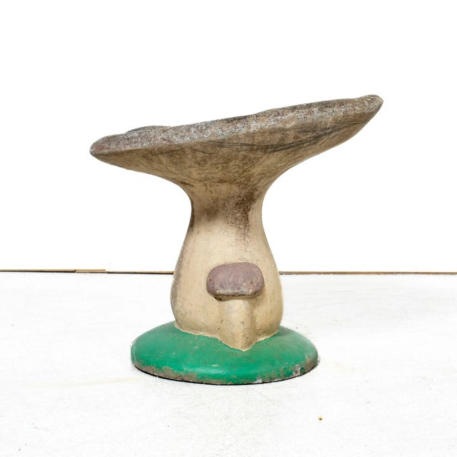 Vintage French Cast Concrete Mushroom Garden Seat, Mid-20th Century For Sale - Image 9 of 14