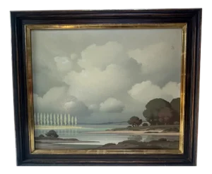 Pierre De Clausade, Paris Cloudscape, 1970s, Oil on Canvas, Framed