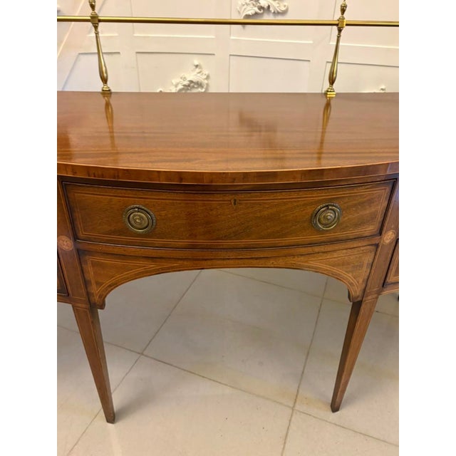 Antique Edwardian Figured Mahogany Serpentine Sideboard, 1900 For Sale - Image 11 of 15