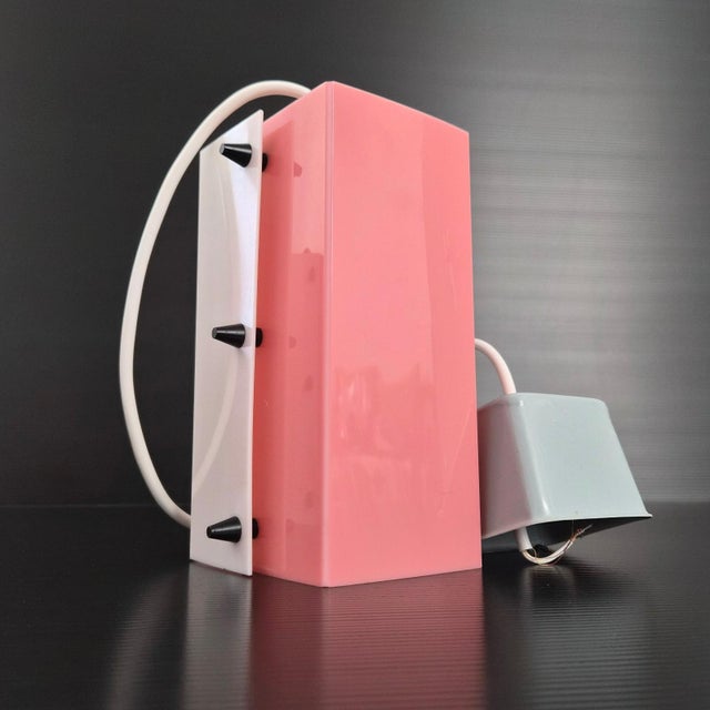 Plastic Vintage Pink and White Acrylic Glass Pendants, 1950s, Set of 3 For Sale - Image 7 of 13