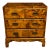 Petite 4 Drawer Burl Olivewood Campaign Style Chest For Sale