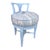 Textile Vintage Vanity Stool in Benjamin Moore Soft Sky Blue With Cowtan & Tout Upholstery For Sale - Image 7 of 12
