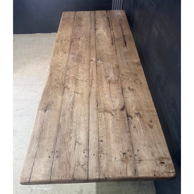 Antique Large Oak Farmhouse Dining Table, 1890 For Sale - Image 4 of 18
