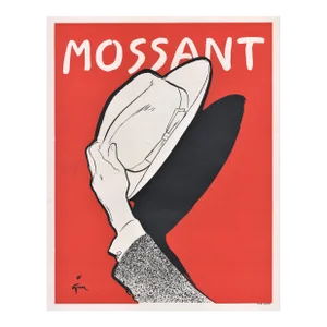 1951 French Mid-Century Advertisement Print for Hats, Gruau