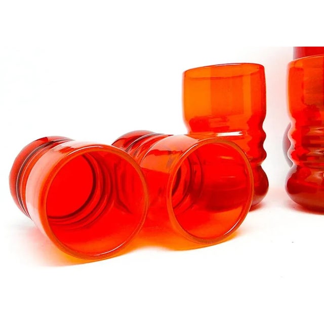 Postmodern Juice Set from Barbara Glassworks, Poland, 1970s, Set of 7 For Sale - Image 6 of 8