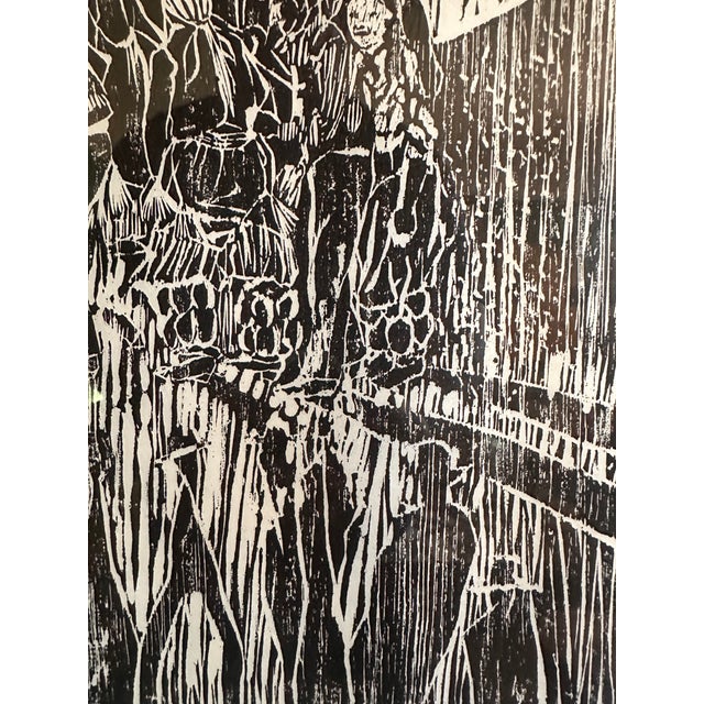 1986 Ruthe Blalock Jones “Oklahoma Stomp Dance” Original Signed Native American Woodblock Print, Limited Edition 12/40 For Sale - Image 15 of 18