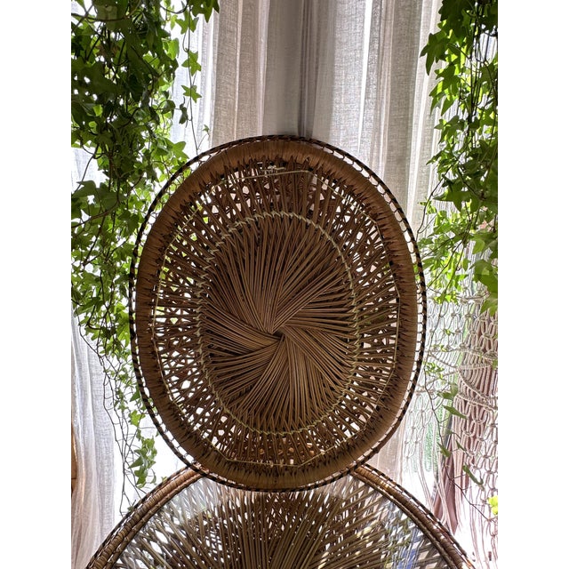 Oval Rattan and Wicker Mirror, 1970 For Sale - Image 4 of 13