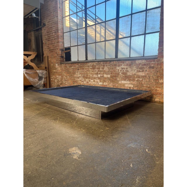 Mid-Century Modern Mid-Century Modern Chrome Queen Platform Bed For Sale - Image 3 of 8