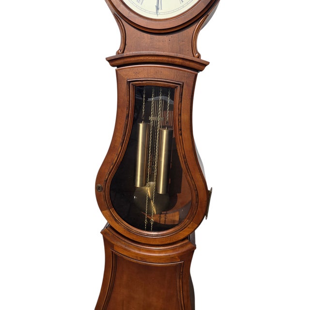 Ethan Allen Swedish Home Grandfather Clock Bombe Mora Longcase Bombay For Sale - Image 14 of 17