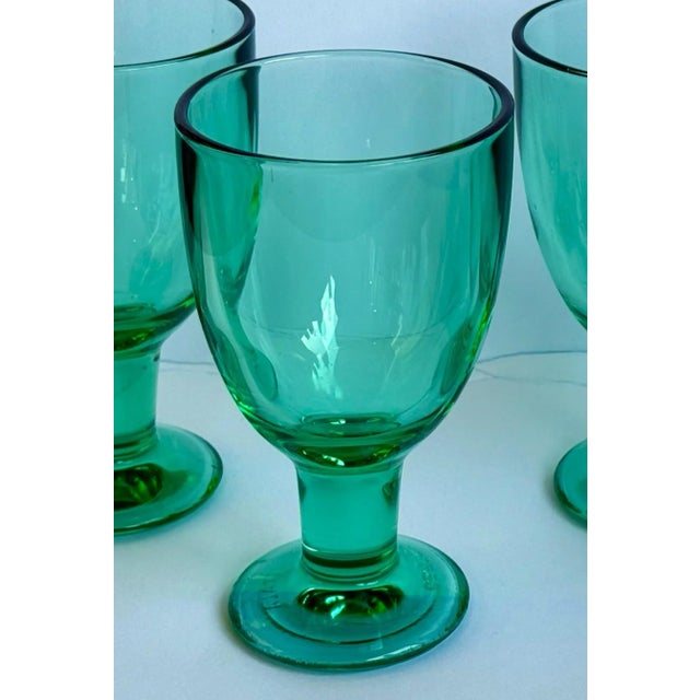 Set of 4 Green Mondo Glasses by Kerttu Nurminen for Iittala Set of 4 Mold-Blown Green Mondo Glasses by Kerttu Nurminen for...